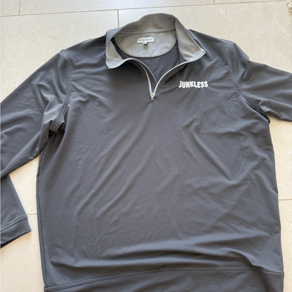 Peter Millar Gray Quarter-Zip Pullover